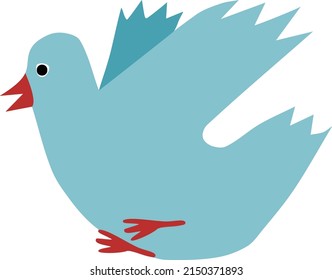 Flying dove - simple vector drawing. Bird in flight.	
