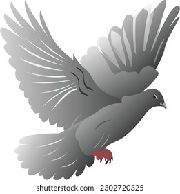 flying dove suitable for logo, emblem or icon