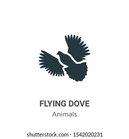 Flying dove vector icon on white background. Flat vector flying dove icon symbol sign from modern animals collection for mobile concept and web apps design.