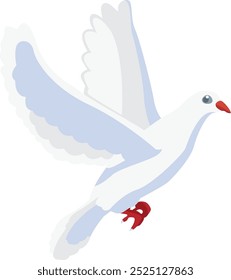 Flying dove. Wild white wing bird cartoon icon