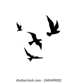 Flying doves group vector icon