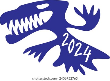 El dragón volador con dientes grandes. Símbolo de 2024. Año Nuevo Chino. Gráficos vectoriales.