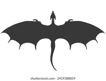 flying dragon black silhouette isolated