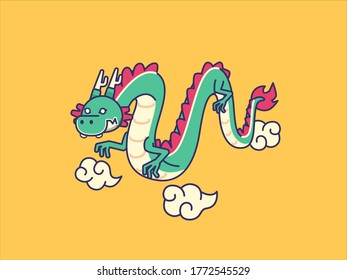 ilustración vectorial de dibujos animados en vuelo