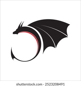 FLYING DRAGON ICON VECTOR ILLUSTRATION SYMBOL DESIGN