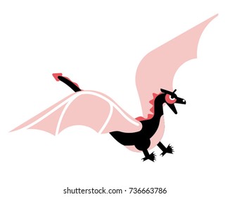 Flying Dragon icon. Vector illustration.