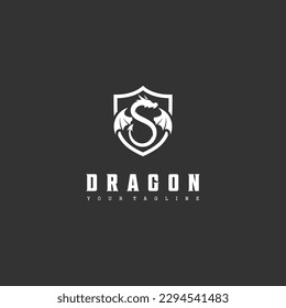 flying dragon logo and shield design inspiration