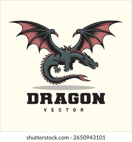 Símbolo do vetor do dragão, mascote, Projeto do dragão 