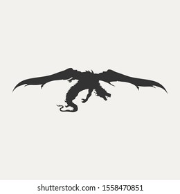 flying dragon mountain art vector