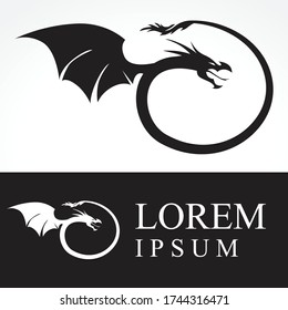 flying dragon, vector logo template
