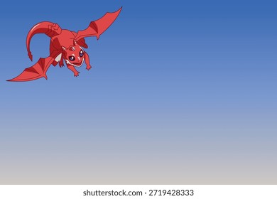 Vector del dragón volador en el fondo del cielo