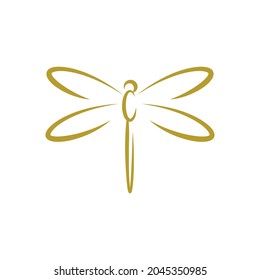 Flying Dragonfly  logo design Vector