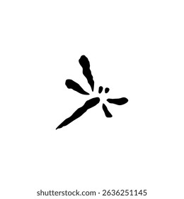 flying dragonfly logo with flat vector design style
