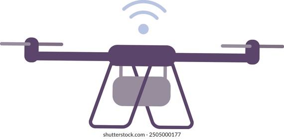 Flying drone color icon. Remote control quadcopter isolated on white background