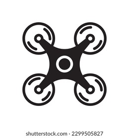 Flying drone flat sign design. Drone vector icon. Drone symbol pictogram. UX UI icon 