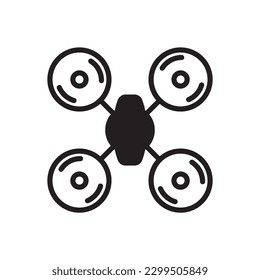 Diseño de señales planas con drones voladores. Icono vector drone. Pictograma con símbolo de dron. icono de interfaz de usuario de UX 