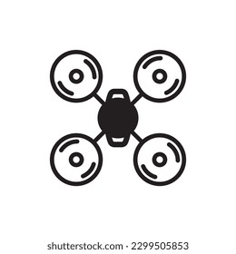 Diseño de señales planas con drones voladores. Icono vector drone. Pictograma con símbolo de dron. icono de interfaz de usuario de UX 
