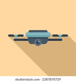 Flying drone icon flat vector. Aerial secure. Video spy toy