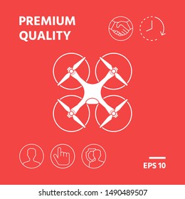  flying drone icon. Graphic elements for your design