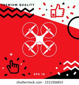  flying drone icon. Graphic elements for your design