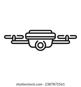 Flying drone icon outline vector. Aerial secure. Video spy toy