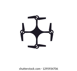Flying drone icon top view