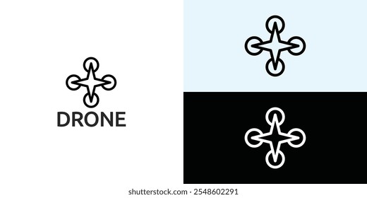 Flying drone design logotipo modelo ilustração.