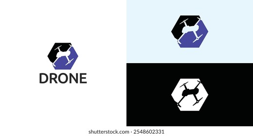 Flying drone design logotipo modelo ilustração.