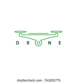 Flying Drone Modern Logo Design. Vector Template. Concept Icon
