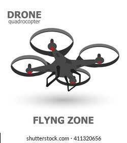 flying drone quadrocopter logo template. Vector illustration EPS10