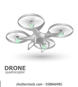 flying drone quadrocopter logo template. Vector illustration EPS10