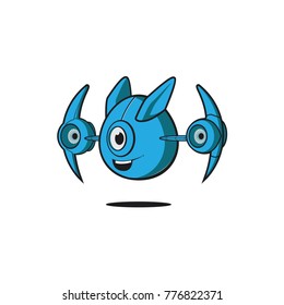 Flying drone robot mascot
