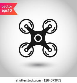 Flying drone sign. Drone icon. EPS 10 flat symbol. Drone vector icon