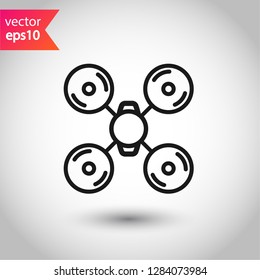 Flying drone sign. Drone icon. EPS 10 flat symbol. Drone vector icon