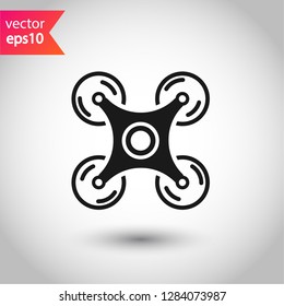 Flying drone sign. Drone icon. EPS 10 flat symbol. Drone vector icon