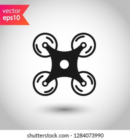 Flying drone sign. Drone icon. EPS 10 flat symbol. Drone vector icon
