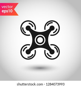 Flying drone sign. Drone icon. EPS 10 flat symbol. Drone vector icon