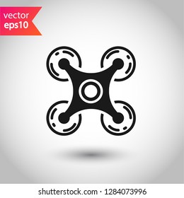 Flying drone sign. Drone icon. EPS 10 flat symbol. Drone vector icon