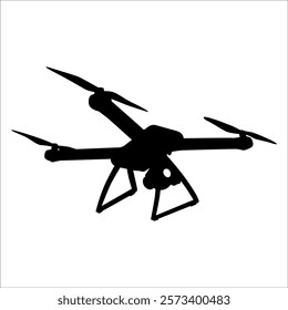 Flying Drone Silhouette vector illustration