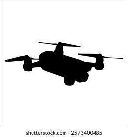 Flying Drone Silhouette vector illustration