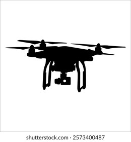 Flying Drone Silhouette vector illustration