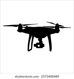 Flying Drone Silhouette vector illustration