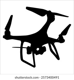 Flying Drone Silhouette vector illustration