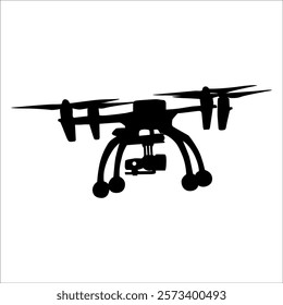 Flying Drone Silhouette vector illustration