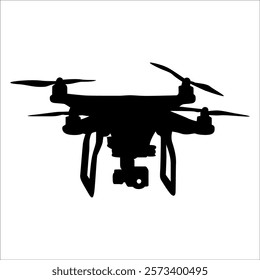 Flying Drone Silhouette vector illustration