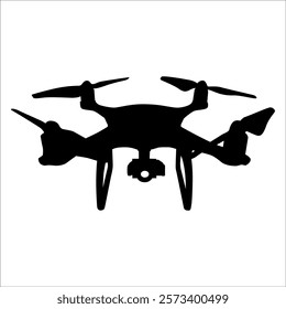 Flying Drone Silhouette vector illustration