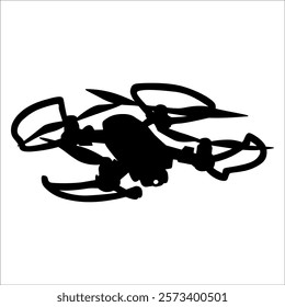 Flying Drone Silhouette vector illustration