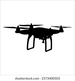 Flying Drone Silhouette vector illustration