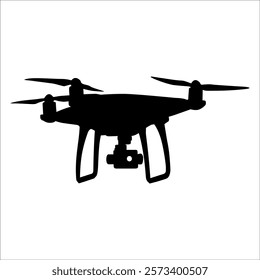 Flying Drone Silhouette vector illustration