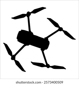 Flying Drone Silhouette vector illustration